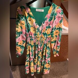 Taylor Green and Gold Dress